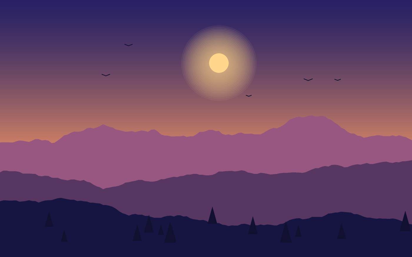 Illustrazione di un paesaggio
