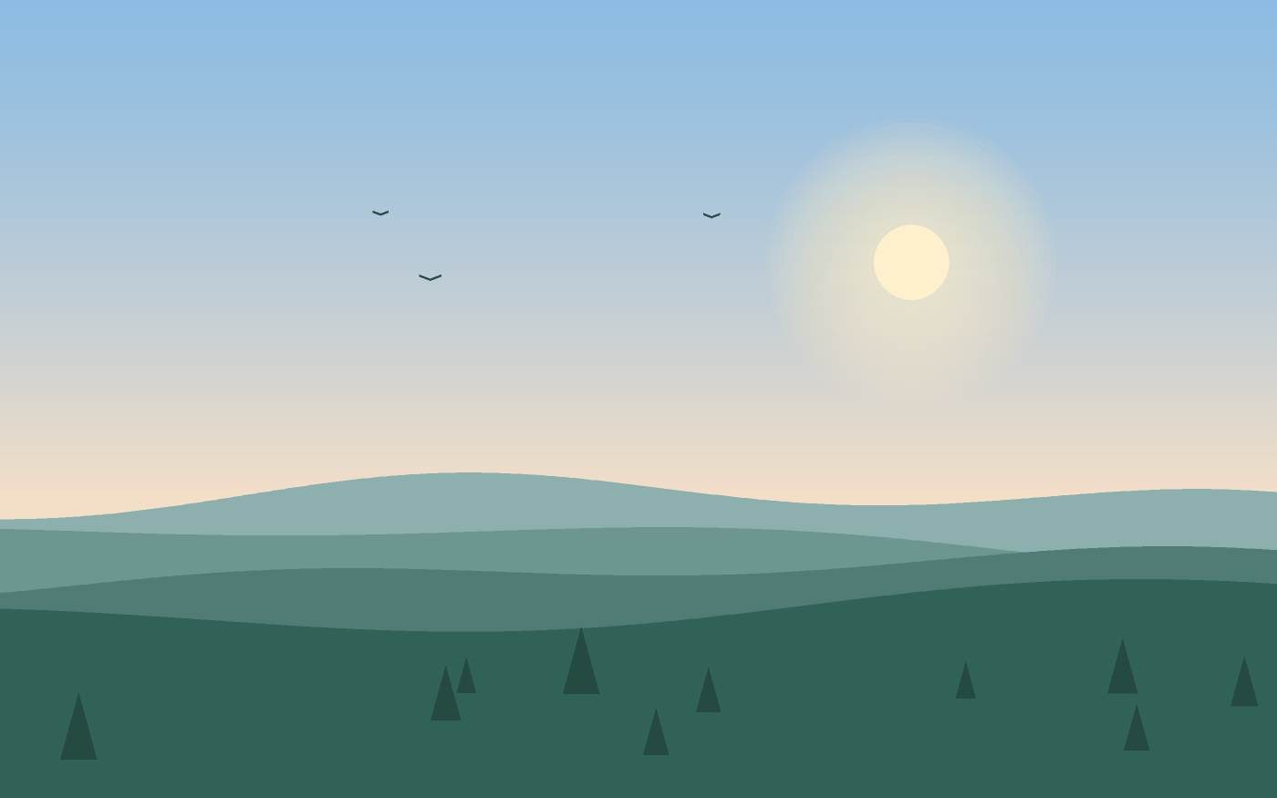 Ilustração de uma paisagem