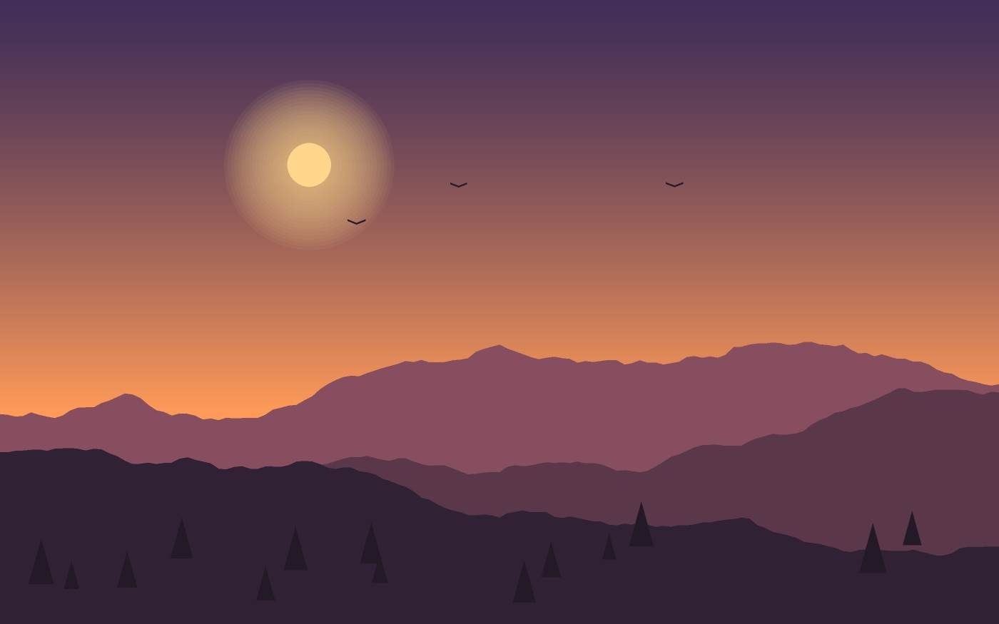 Ilustração de uma paisagem